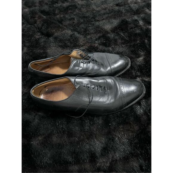 Johnston Murphy Crown Aristocraft Dress Shoes Mens 10.5 D Black Wingtip main image 4